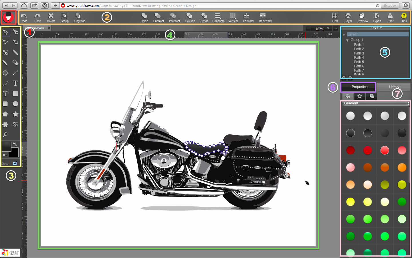 The YouiDraw Drawing interface YouiDraw